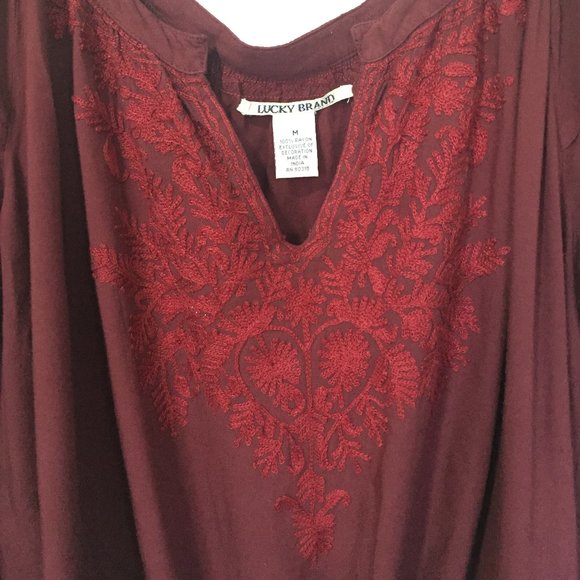 Lucky Brand Long-sleeved Tunic Dress w Embroidery - Picture 2 of 6